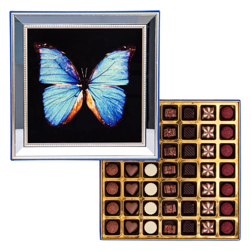 Altın Kelebek Ayna Çerçeveli Kutu - Spesiyal Çikolata - 1