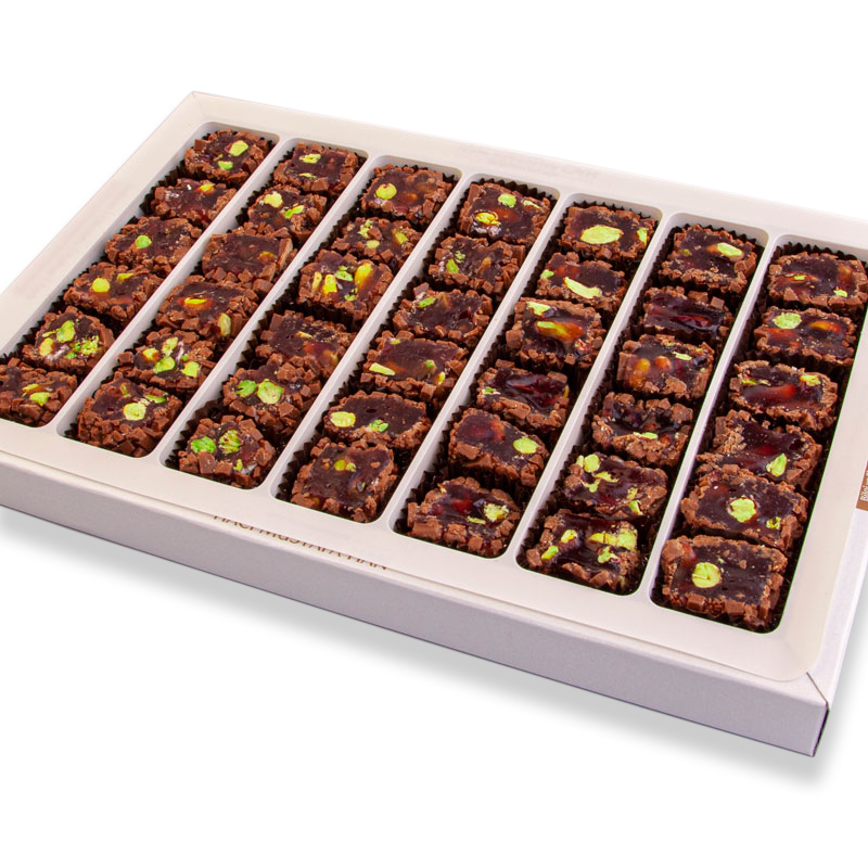 Schokoladen-Granatapfel-Pistazien-türkisches Vergnügen Mittlere Packung 630g - 3